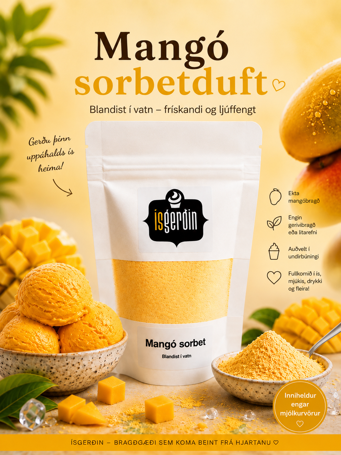 Ísduft - Mangósorbet