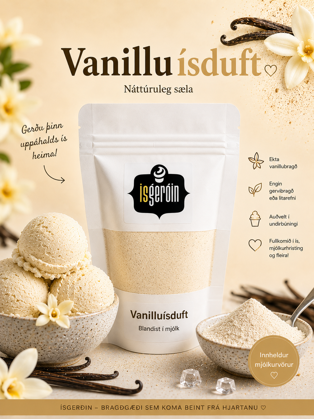 Ísduft - Vanillu