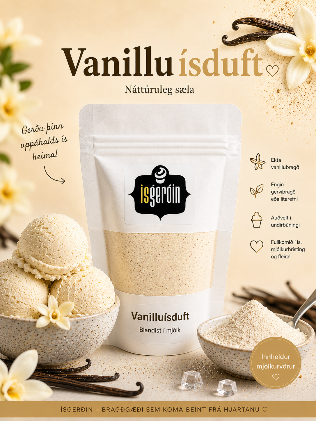 Ísduft - Vanillu