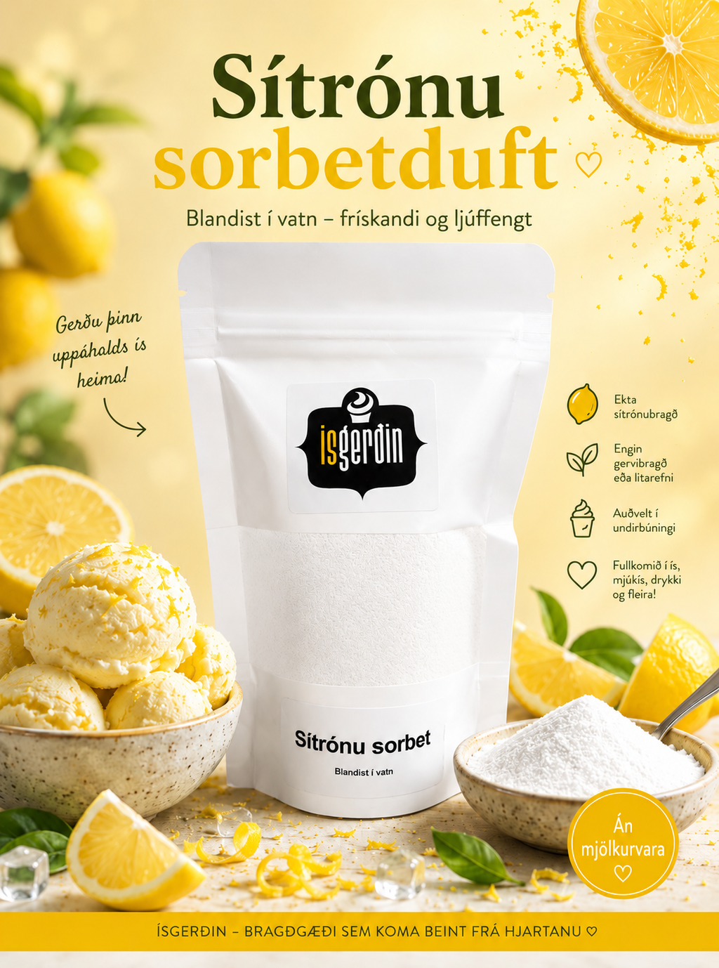 Ísduft - Sítrónusorbet